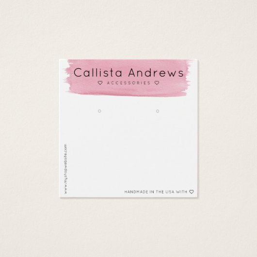 Écran d'oreille rose blanc Aquarelle (Devant)