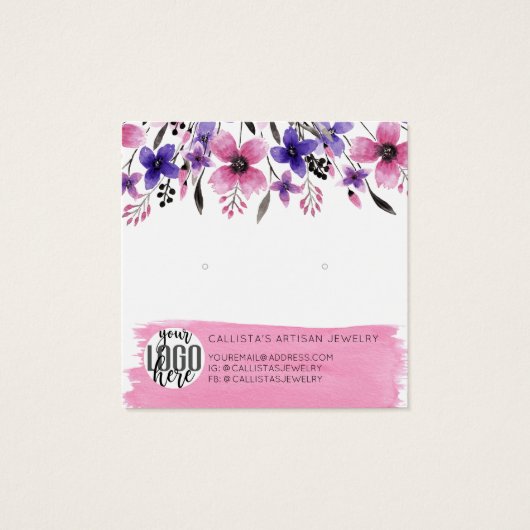 Écran d'oreille rose floral (Dos)