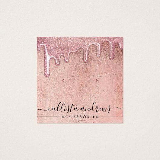 Écran d'oreille rose Gold épais Parties scintillan (Devant)