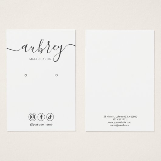 Écran d'oreille simple de script moderne (Devant & derrière)