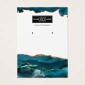 Écran d'oreille tendance Turquoise & Gold Agate (Devant)