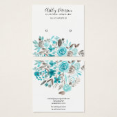 Écran d'oreille turquoise floral (Devant & derrière)