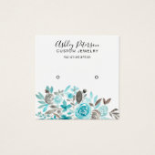 Écran d'oreille turquoise floral (Devant)