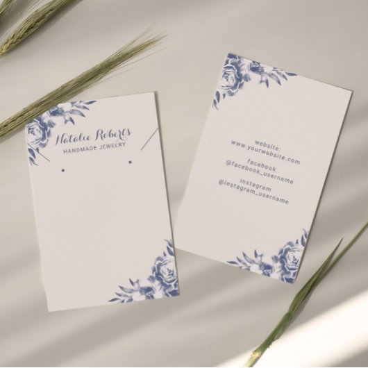 Écran d'oreille vintage Blue Floral