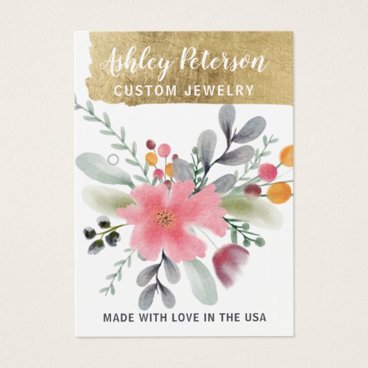 Ecran florale feuille or écran chic oreille (Devant)