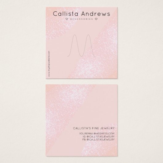 Écran Geo Heart Parties scintillant rose pâle (Devant & derrière)