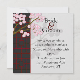 Écran japonais et Faire-part de mariage en fleurs