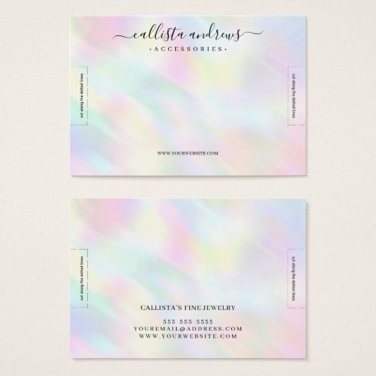 Écran moderne Pastel Holographique Arc-en-ciel (Devant & derrière)