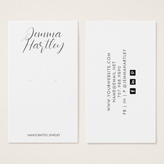 Écran moderne simple Script noir blanc oreille (Devant & derrière)