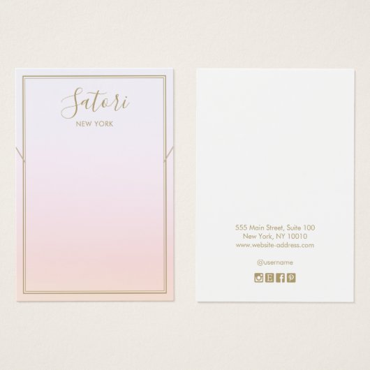 Écran Pastel Pink Rainbow Ombre Script (Devant & derrière)