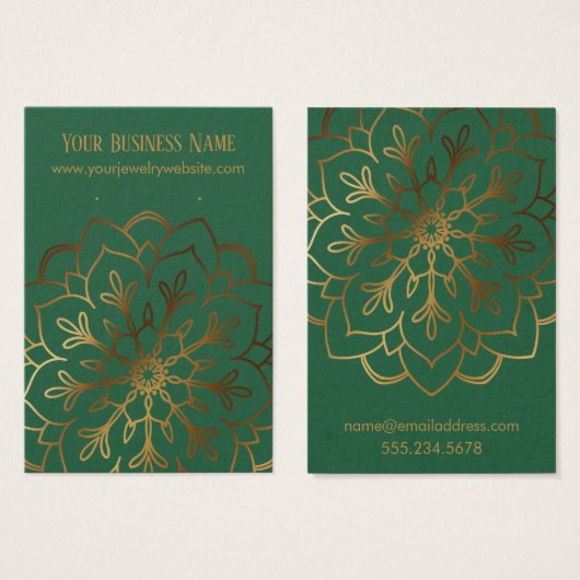Écran Porte-oreilles Gold Mandala & Leaf Green (Devant & derrière)