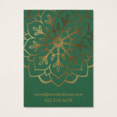 Écran Porte-oreilles Gold Mandala & Leaf Green (Dos)