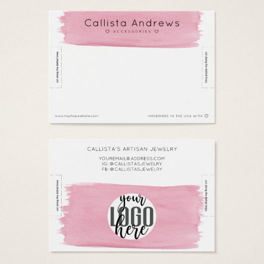 Écran rose blanc Aquarelle Bracelet (Devant & derrière)