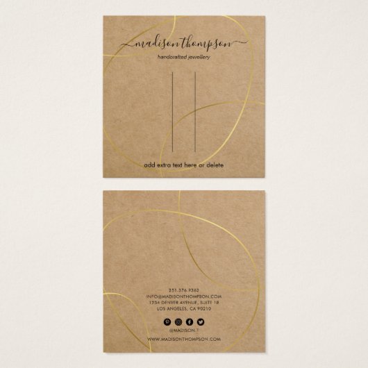 Écran Rustique Kraft Gold Clip (Devant & derrière)