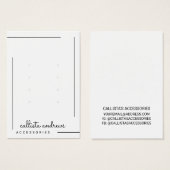 Ecran Simple Blanc Bordure Noire Boucles d'oreille (Devant & derrière)