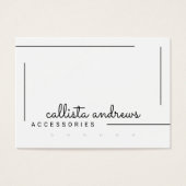 Ecran Simple Blanc Bordure Noire Boucles d'oreille (Devant)