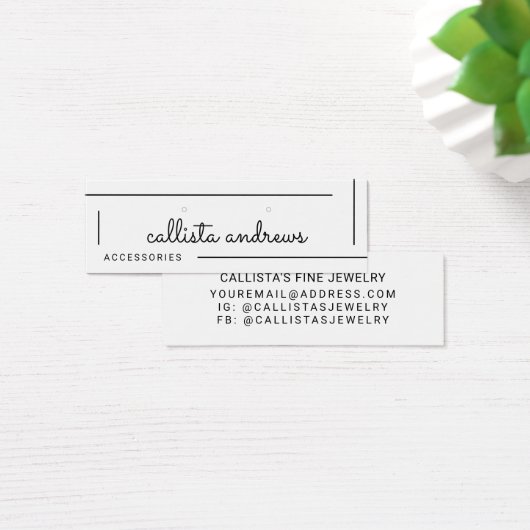 Ecran Simple Blanc Bordure Noire Boucles d'oreille (Bureau)