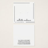 Ecran Simple Blanc Bordure Noire Boucles d'oreille (Devant & derrière)