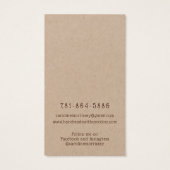 Écran simple d'oreille bijouterie carte rustique (Dos)