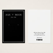 Écran simple Noir moderne de bijoux d'oreille (Devant & derrière)