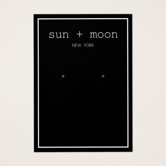 Écran simple Noir moderne de bijoux d'oreille (Devant)