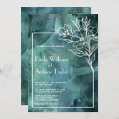 Ecran vert émeraude invitation minimaliste (Devant / Derrière)