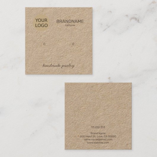 Écrans à bijoux faits main Logo de la carte d'affi (Devant / Derrière)