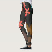 Écrans floraux leggings noirs (Gauche)