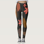 Écrans floraux leggings noirs (Devant)