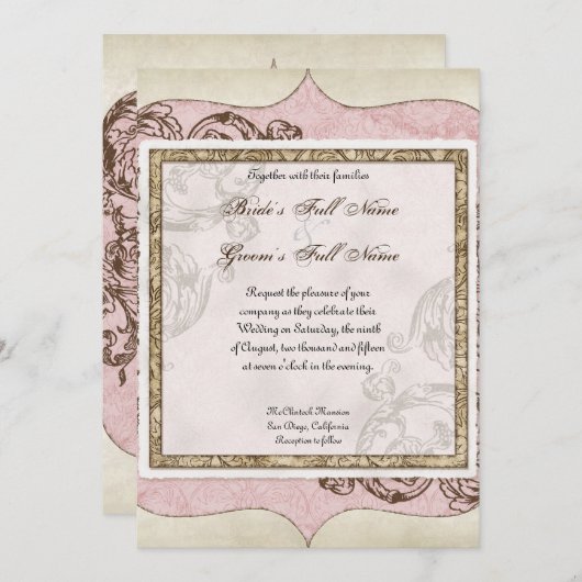 Ecrans vintages - Faire-part de mariage (Devant / Derrière)