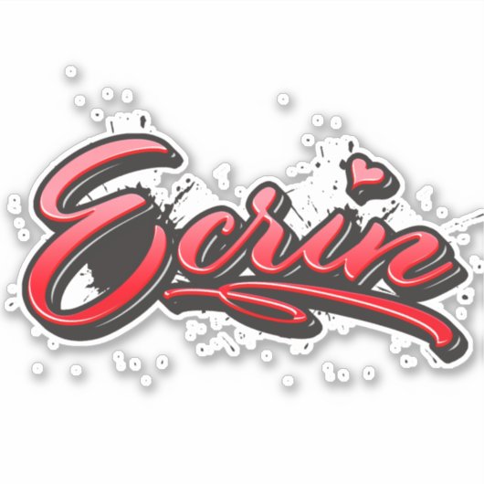 Ecrin rouge Heart Graffiti Autocollant Sticker (Devant)