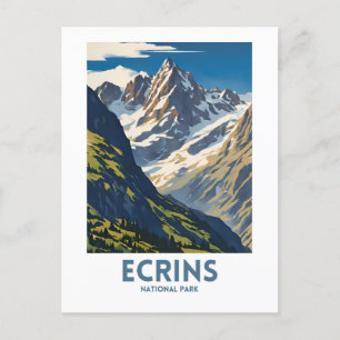 Ecrins National Park Minimal Travel Poster Briefkaart