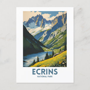 Ecrins National Park Minimal Travel Poster Briefkaart