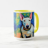 Ecrire Bull Terrier crayon regarder art café tasse (Devant droit)