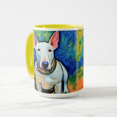 Ecrire Bull Terrier crayon regarder art café tasse (Devant gauche)