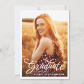 Écrire Curly Graduate Photo Invitation (Devant)