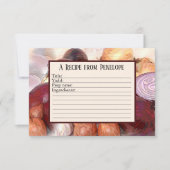 Écrire sur les oignons de la carte de recette avec (Devant)