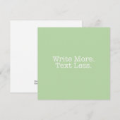 Écris Plus. Texte Moins. Carte de correspondance (Devant / Derrière)