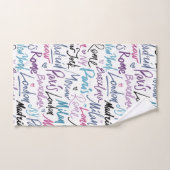 Ecrit à la main les villes célèbres du Motif mondi (Serviette à main)