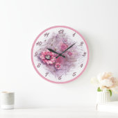 Écrit Dans Floral Rose Mur Horloge (Maison)
