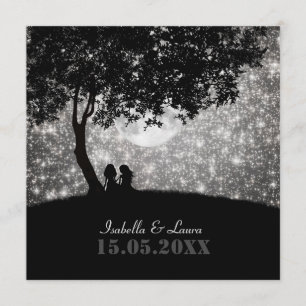 Écrit dans le faire-part de mariage d'étoiles