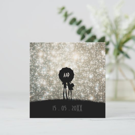 Écrit dans le faire-part de mariage d'étoiles (Debout devant)