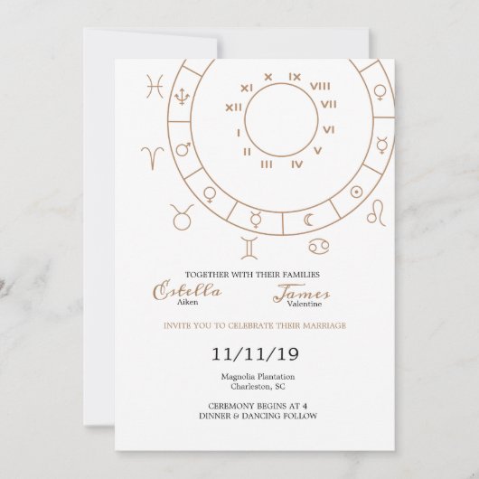 Écrit dans le jeu de Faire-part de mariage Stars (Devant)