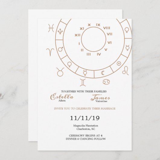 Écrit dans le jeu de Faire-part de mariage Stars (Devant / Derrière)