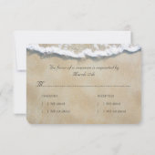 Écrit dans le Sand Beach Wedding RSVP (Dos)