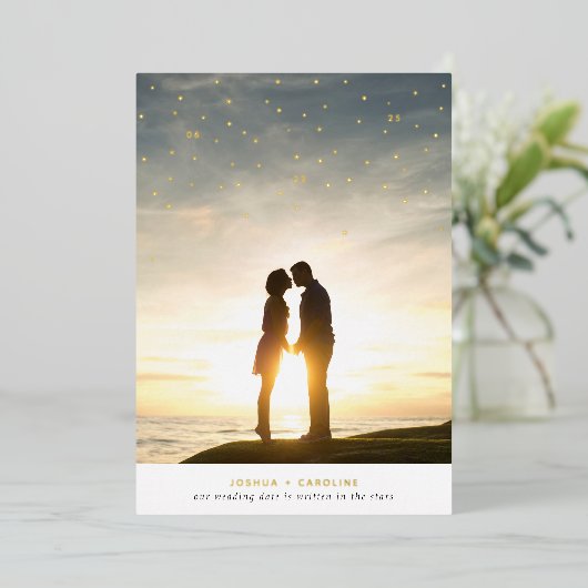 Écrit dans les étoiles Enregistrer la carte Date (Debout devant)