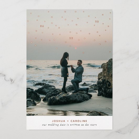 Écrit dans les étoiles Enregistrer la carte Date (Recto)