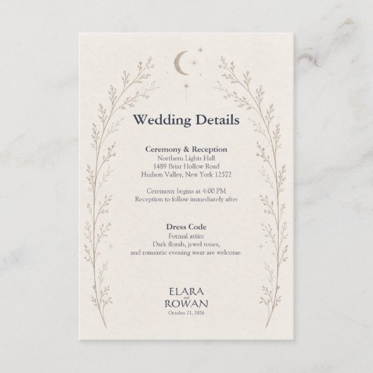 Écrit dans les Étoiles Invitation de Mariage Céles (Devant)