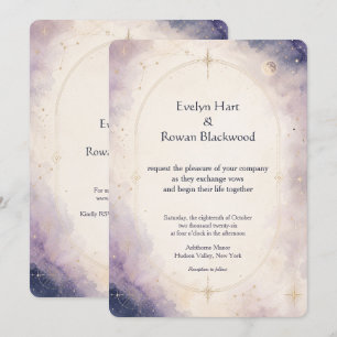 Écrit dans les Étoiles Invitation de Mariage Céles