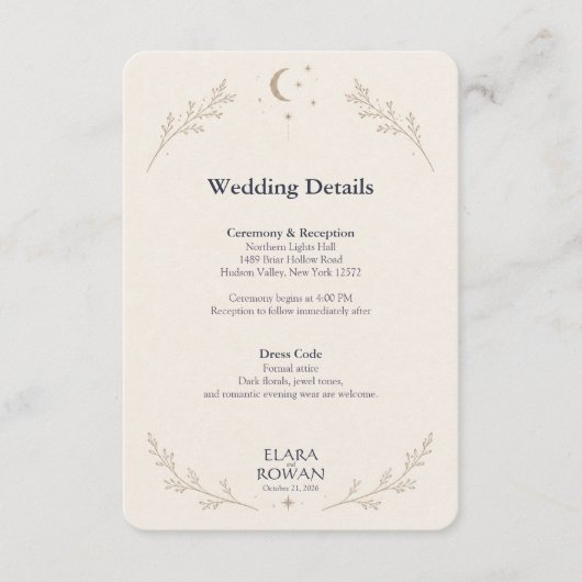 Écrit dans les Étoiles Invitation de Mariage Céles (Devant)